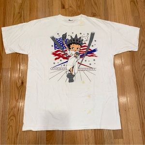 Vintage Betty Boop Diamond Dust Statue Of Liberty 1995 Fleischer Single Stitch